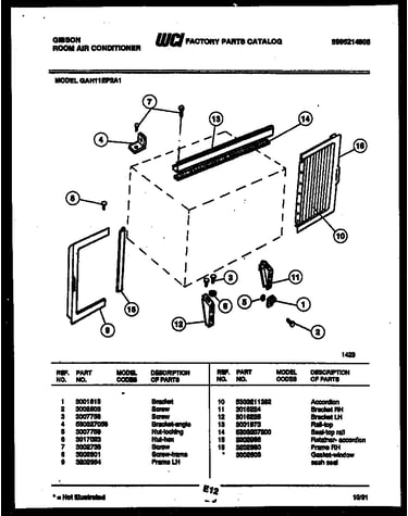 Cabinet and installation parts