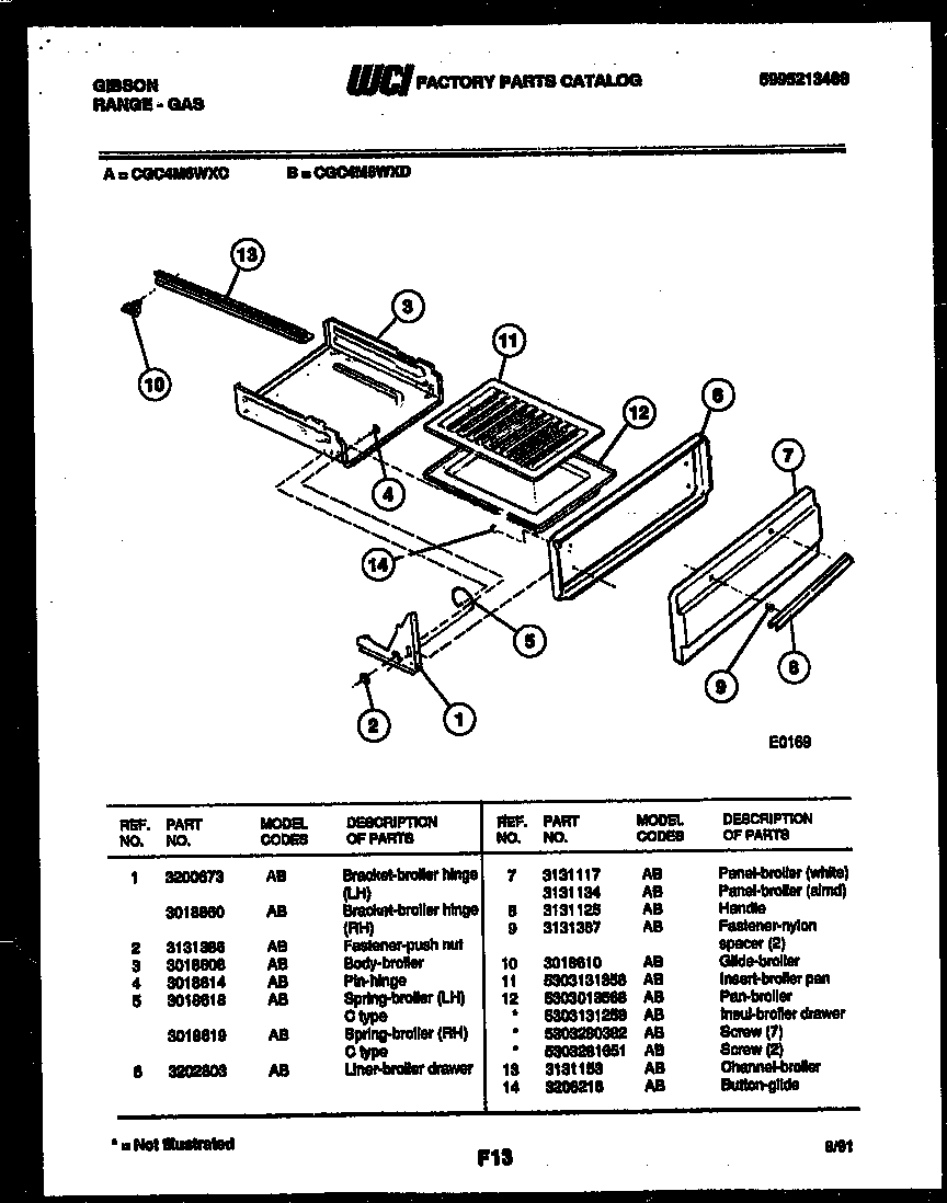 BROILER DRAWER PARTS