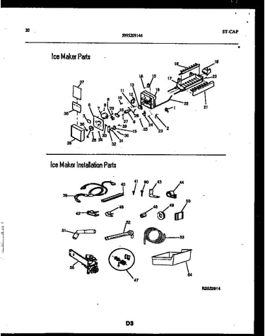 Ice maker and ice maker installation parts
