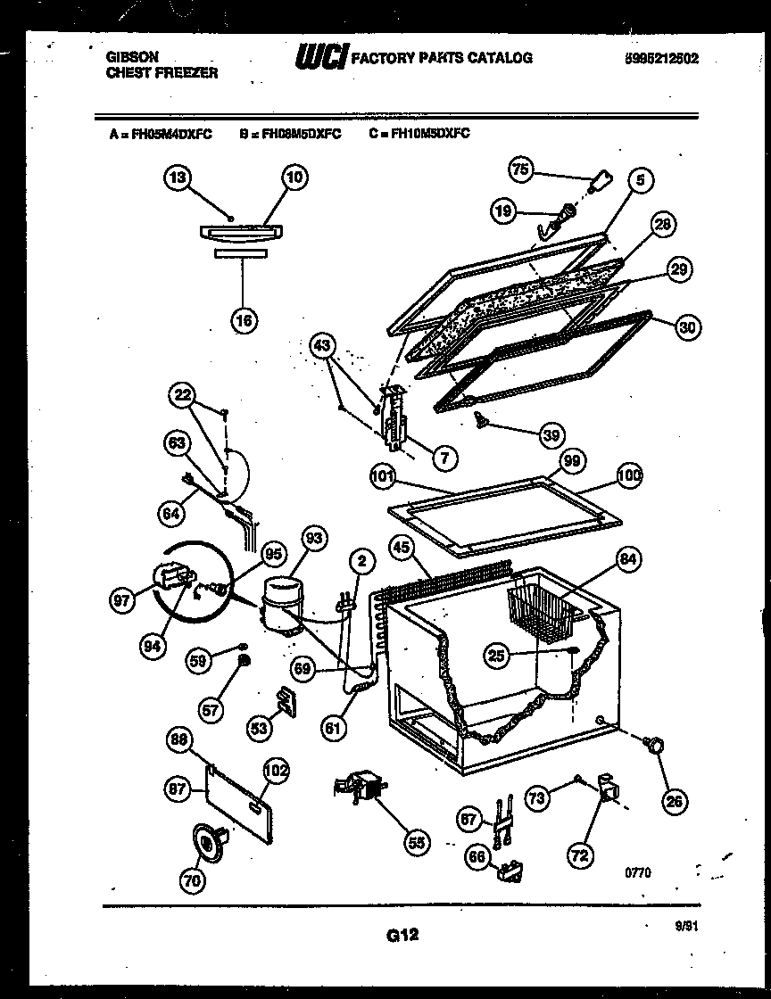 Chest freezer parts