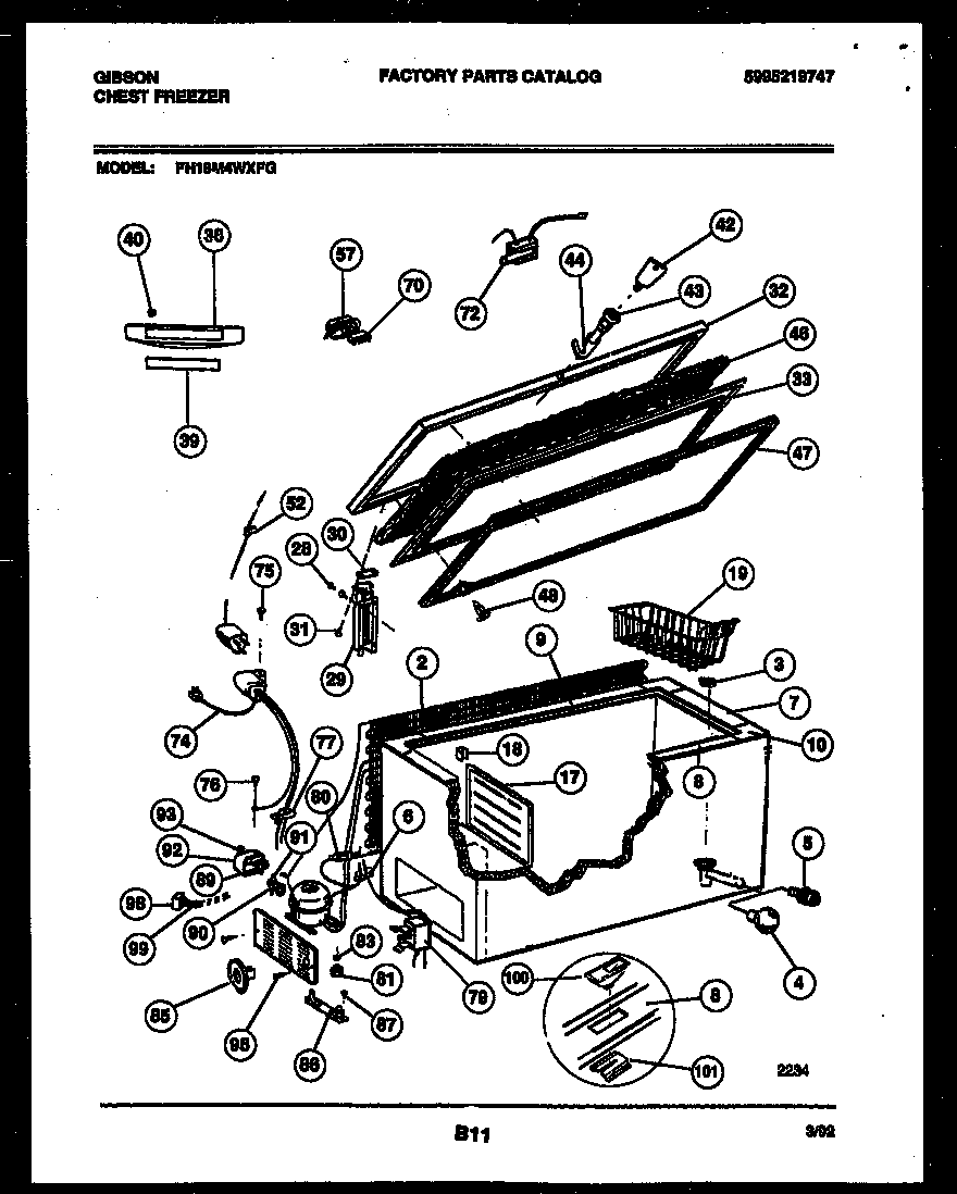 Chest freezer parts