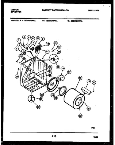 Cabinet and component parts