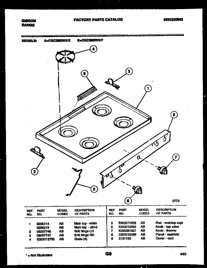 Cooktop parts