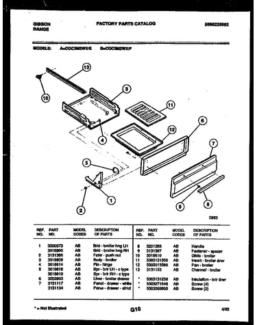Broiler drawer parts