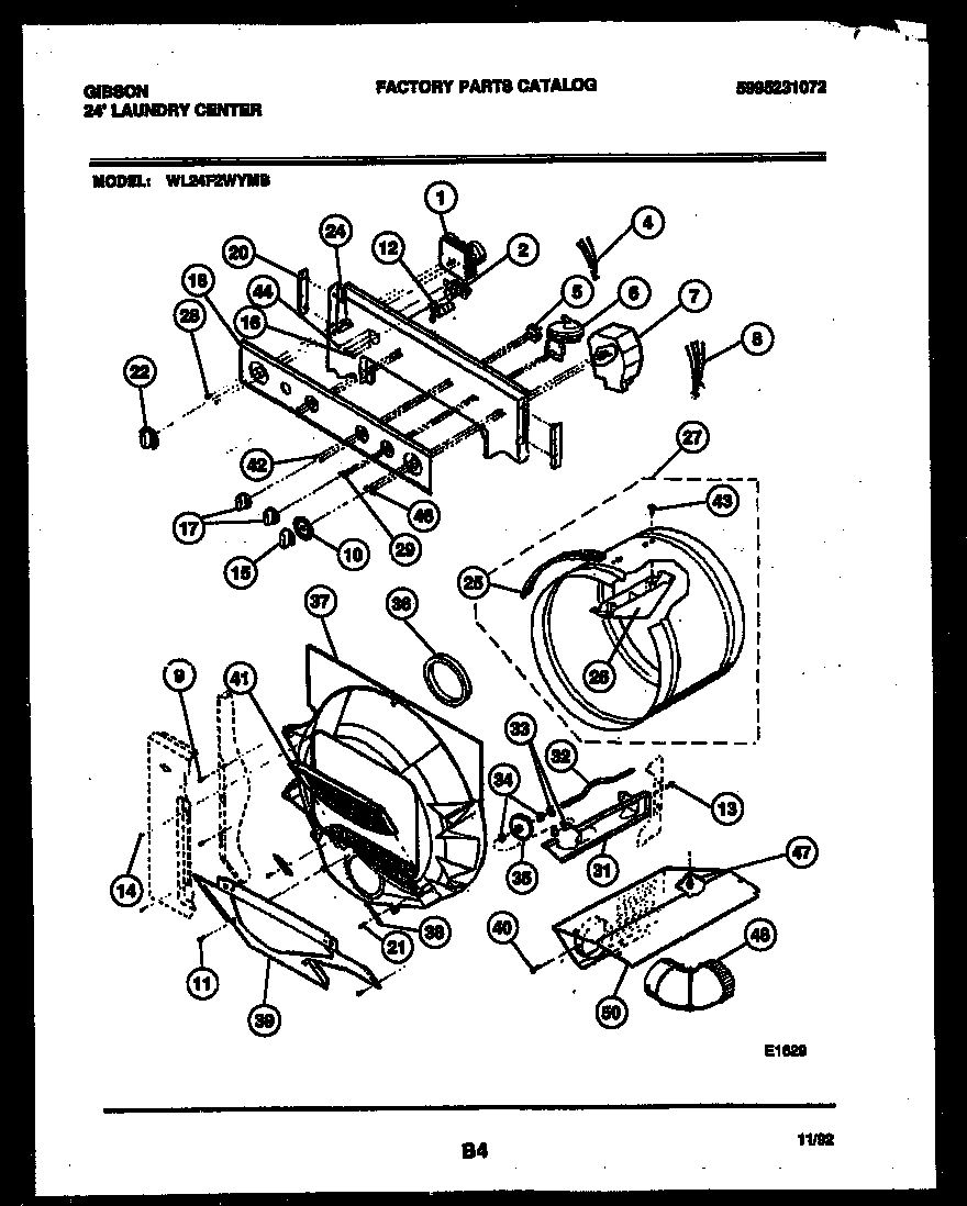 Control, drum and blower parts