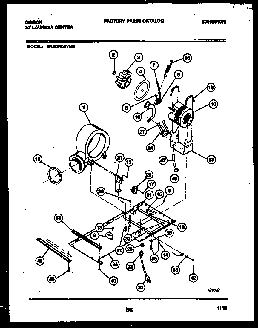 Blower, idler arm clutch and motor parts