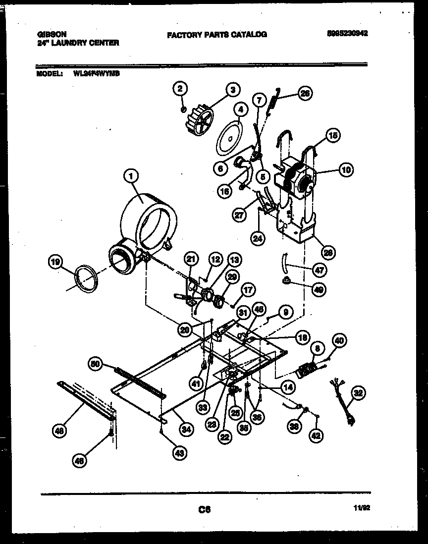 Blower, idler arm clutch and motor parts