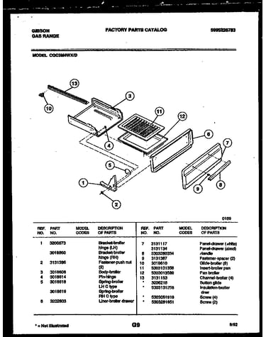 Broiler drawer parts
