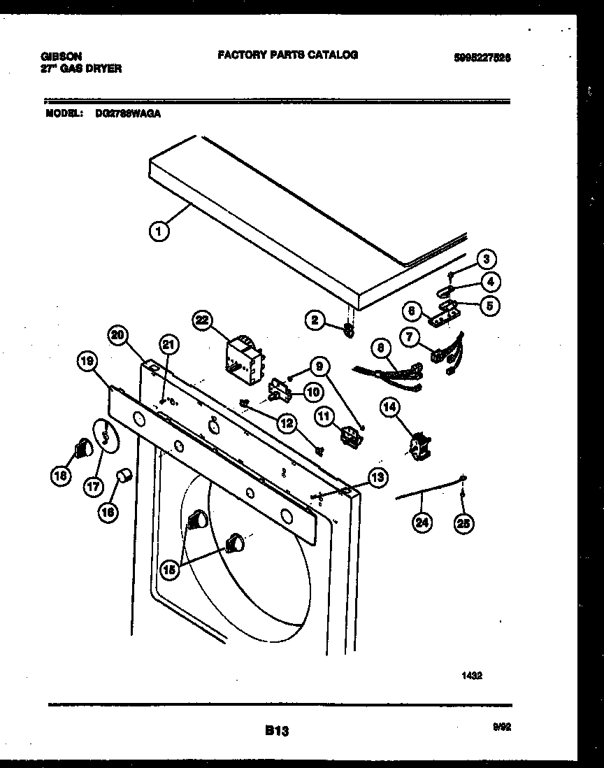 TOP, CONTROL AND MISCELLANEOUS PARTS