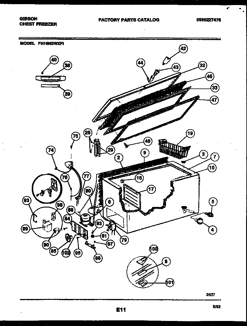 Chest freezer parts