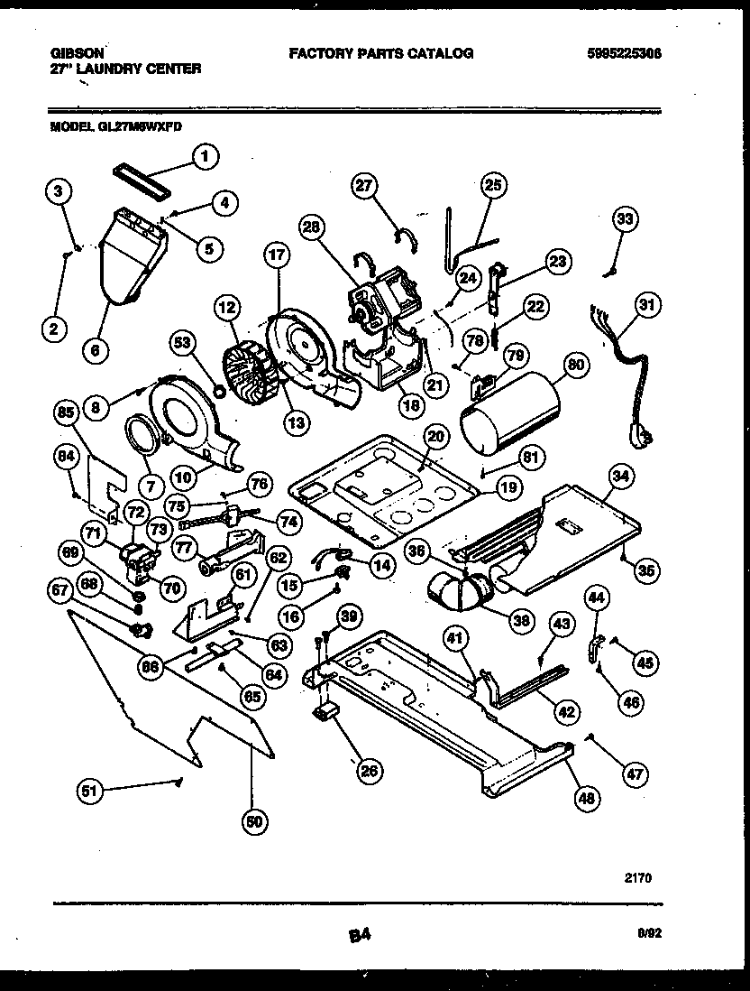 Blower, idler arm clutch and motor parts