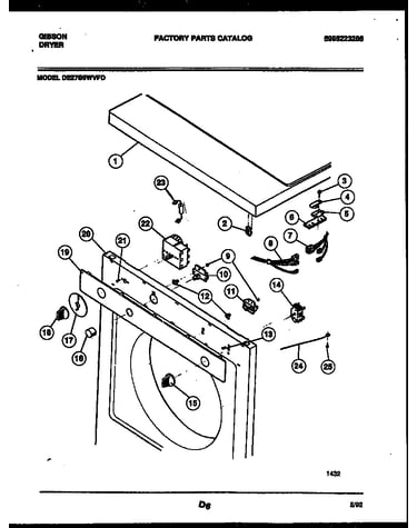 Top, control and miscellaneous parts