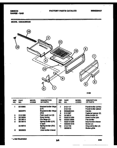 Broiler drawer parts