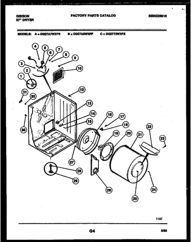 Cabinet and component parts