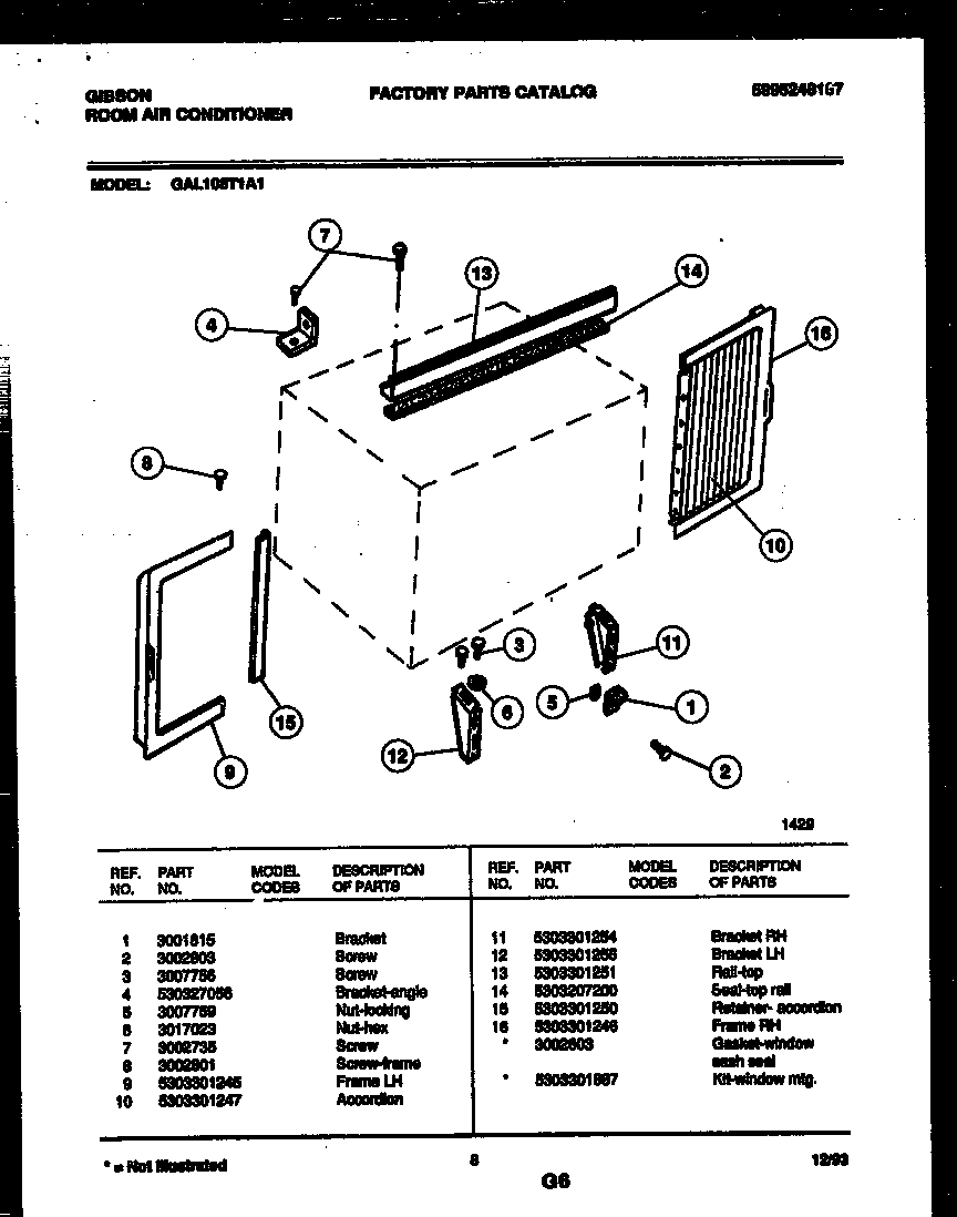 Cabinet and installation parts
