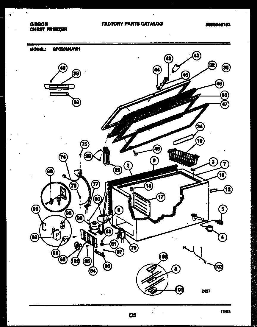 Chest freezer parts