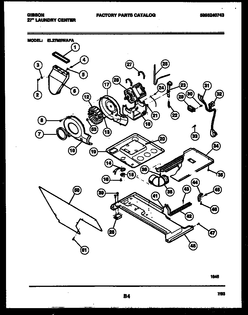 Blower, idler arm clutch and motor parts
