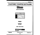 Gibson GAS183T2K1 cover page diagram