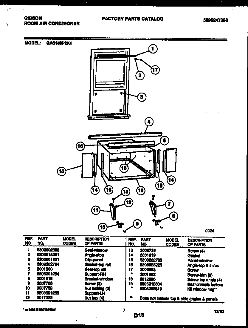 Cabinet and installation parts