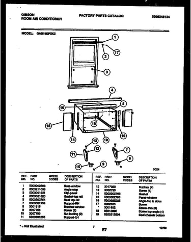 Cabinet and installation parts