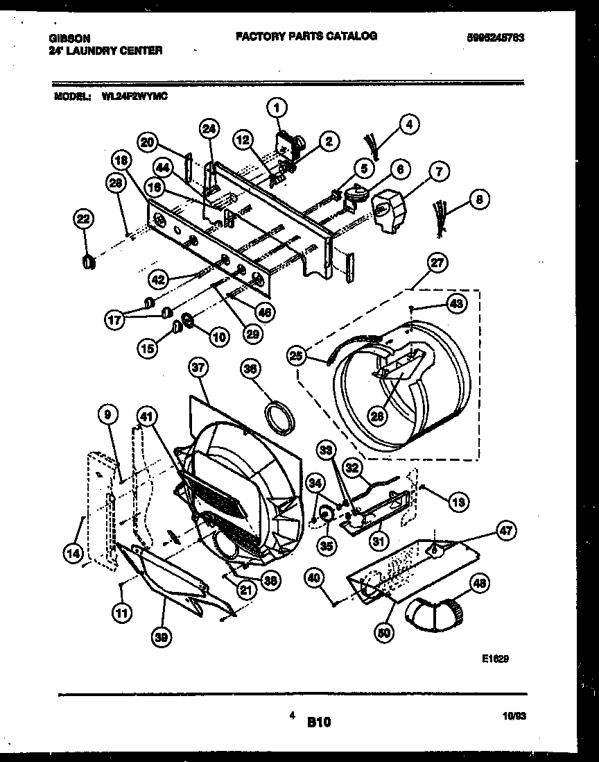 Control, drum and blower parts