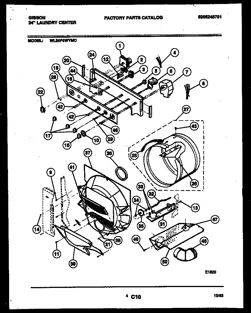 Control, drum and blower parts