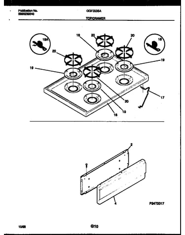Cooktop and drawer parts