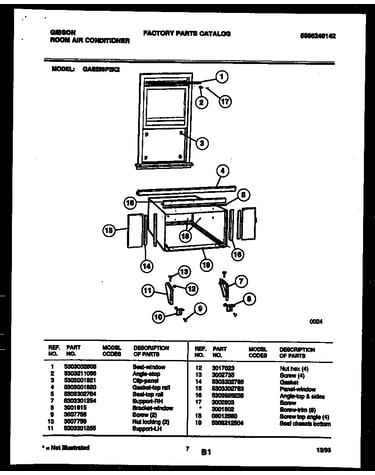 Cabinet and installation parts