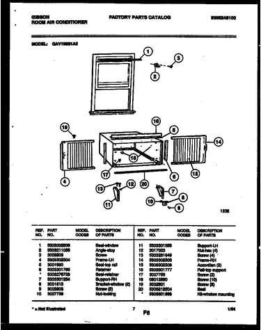 Cabinet and installation parts