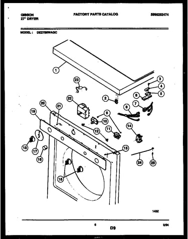 Top, control and miscellaneous parts