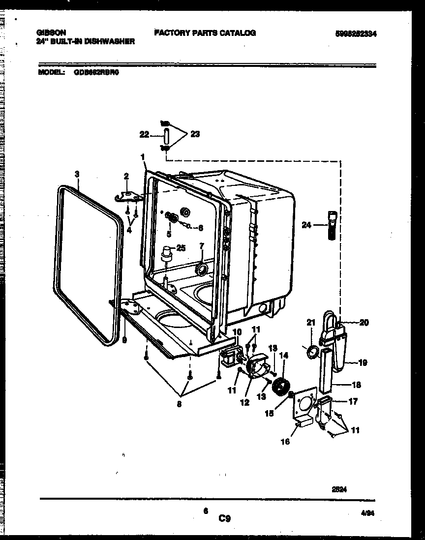 TUB AND FRAME PARTS