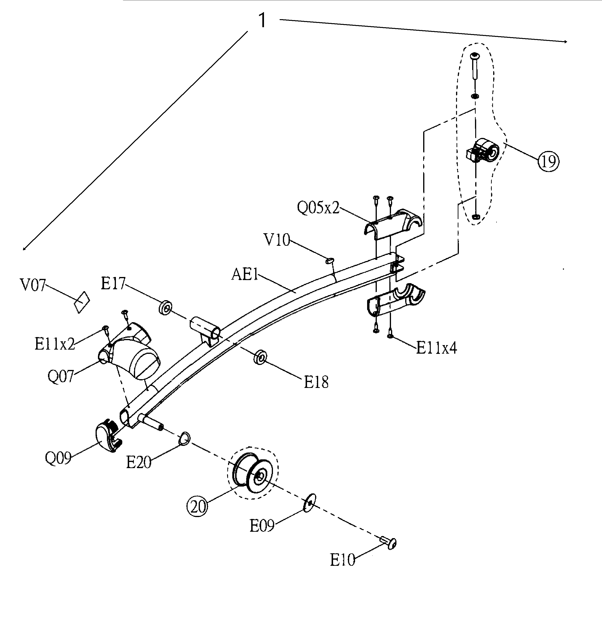 L-pedal arm set