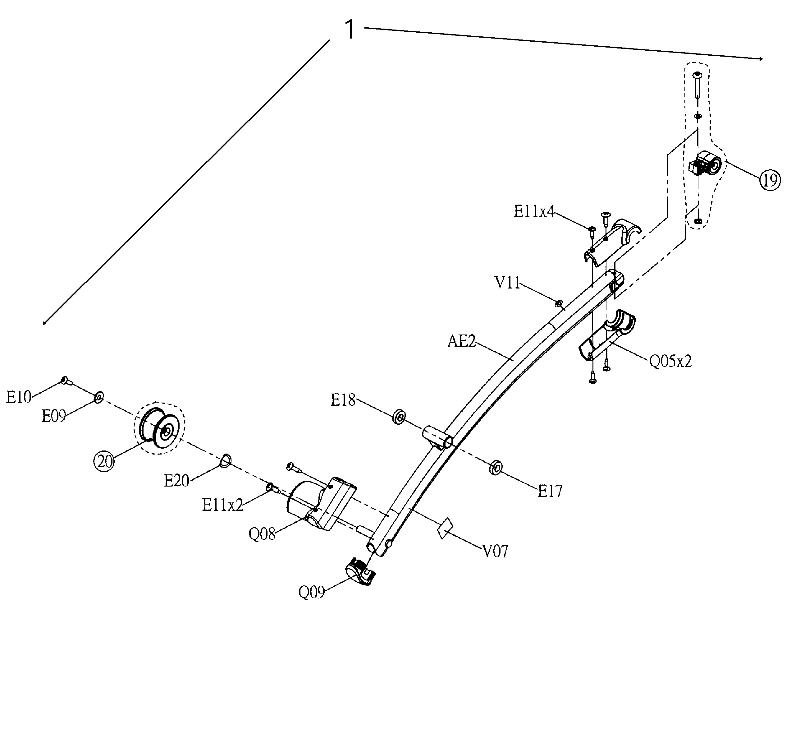 R-pedal arm set