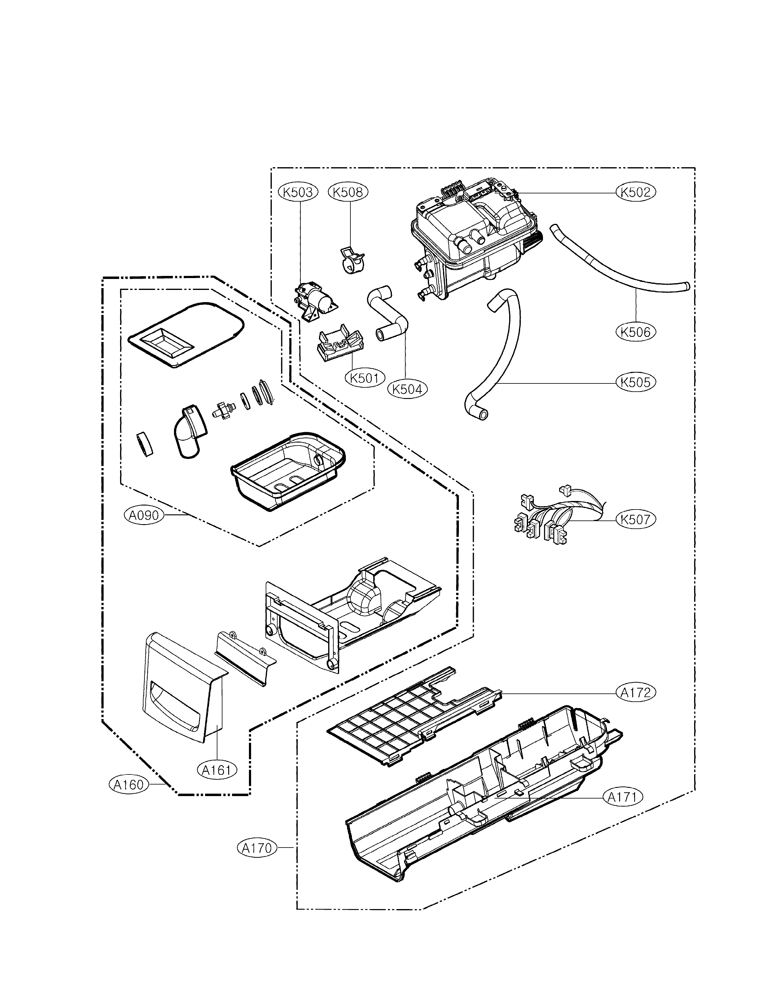 Panel drawer assembly & guide assembly