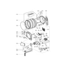 LG DLEX8377NM drum & motor assembly: electric type diagram