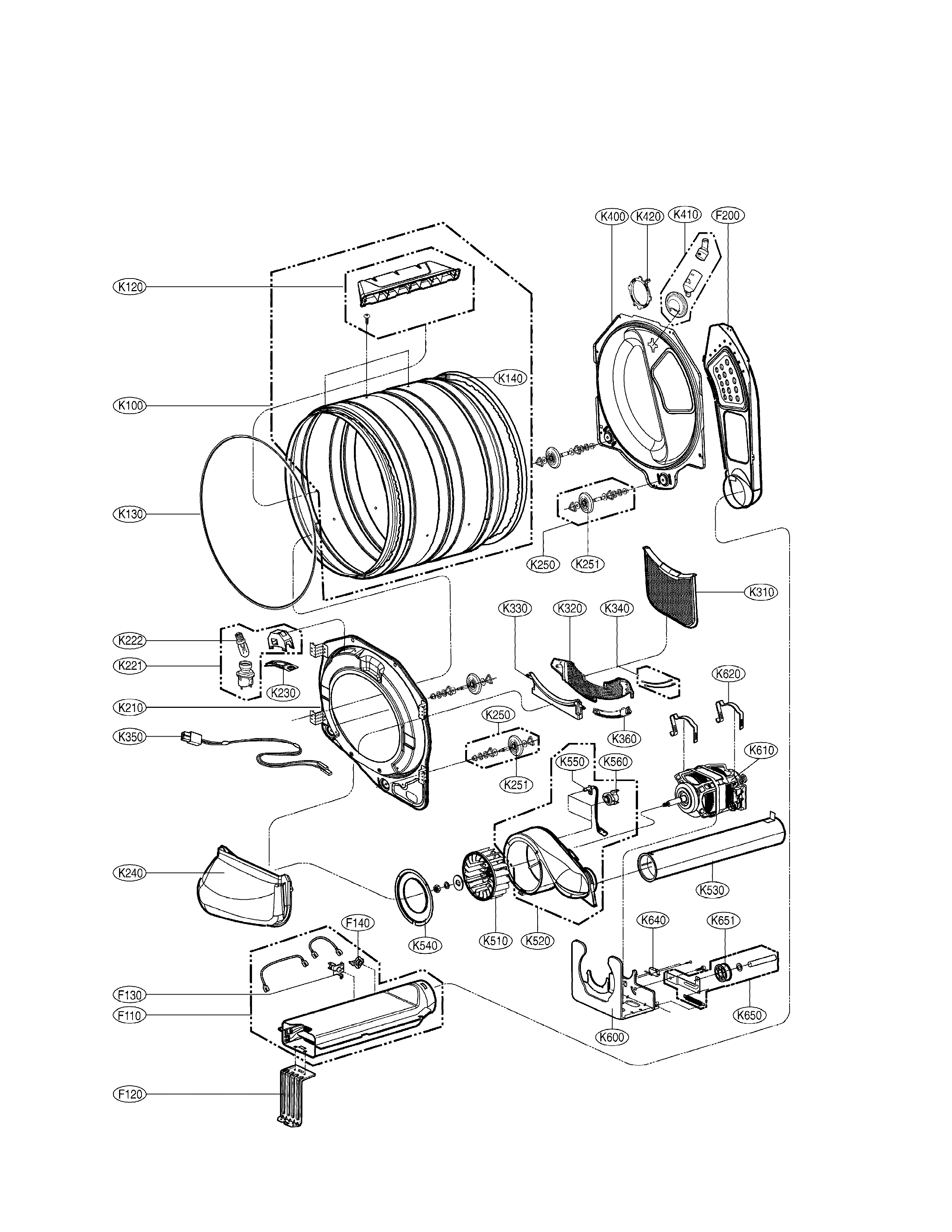 Drum & Motor Assembly: Electric Type