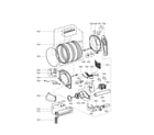 LG DLEX0001TM drum & motor assembly: electric type diagram
