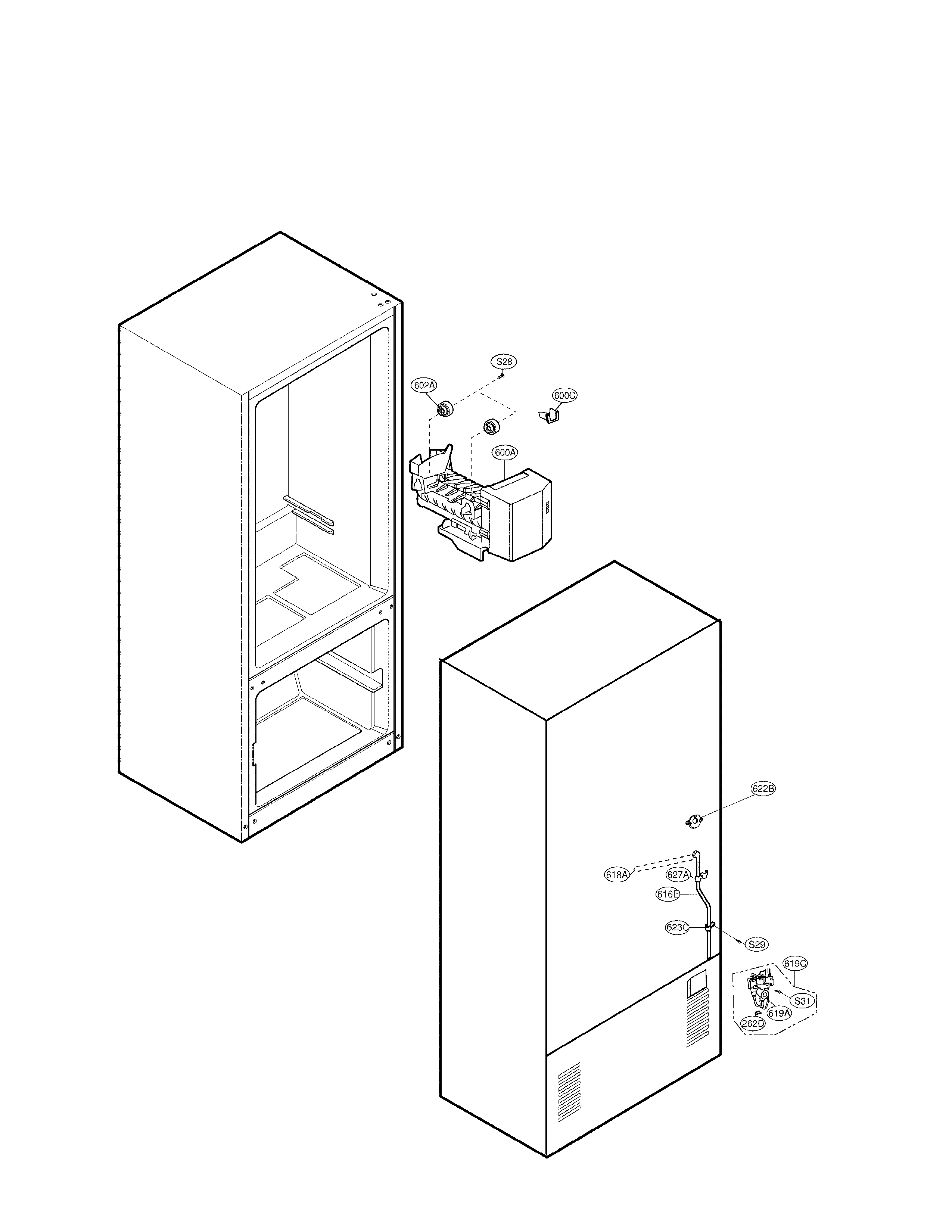 Water and ice maker parts