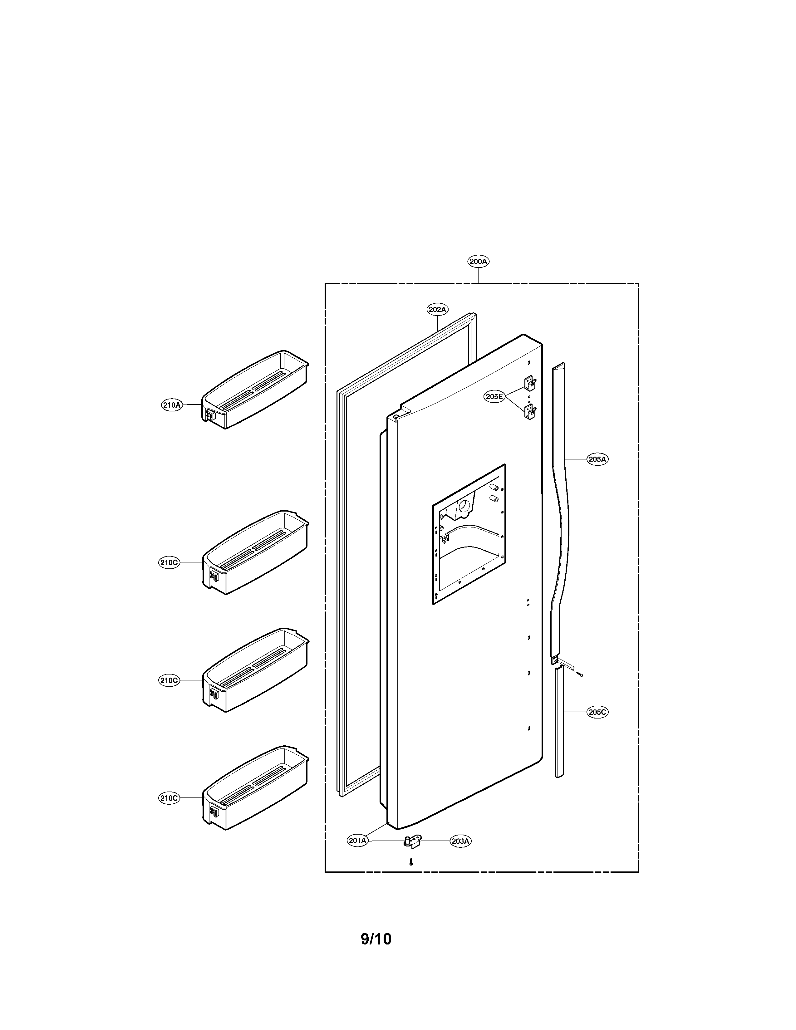 Freezer door part