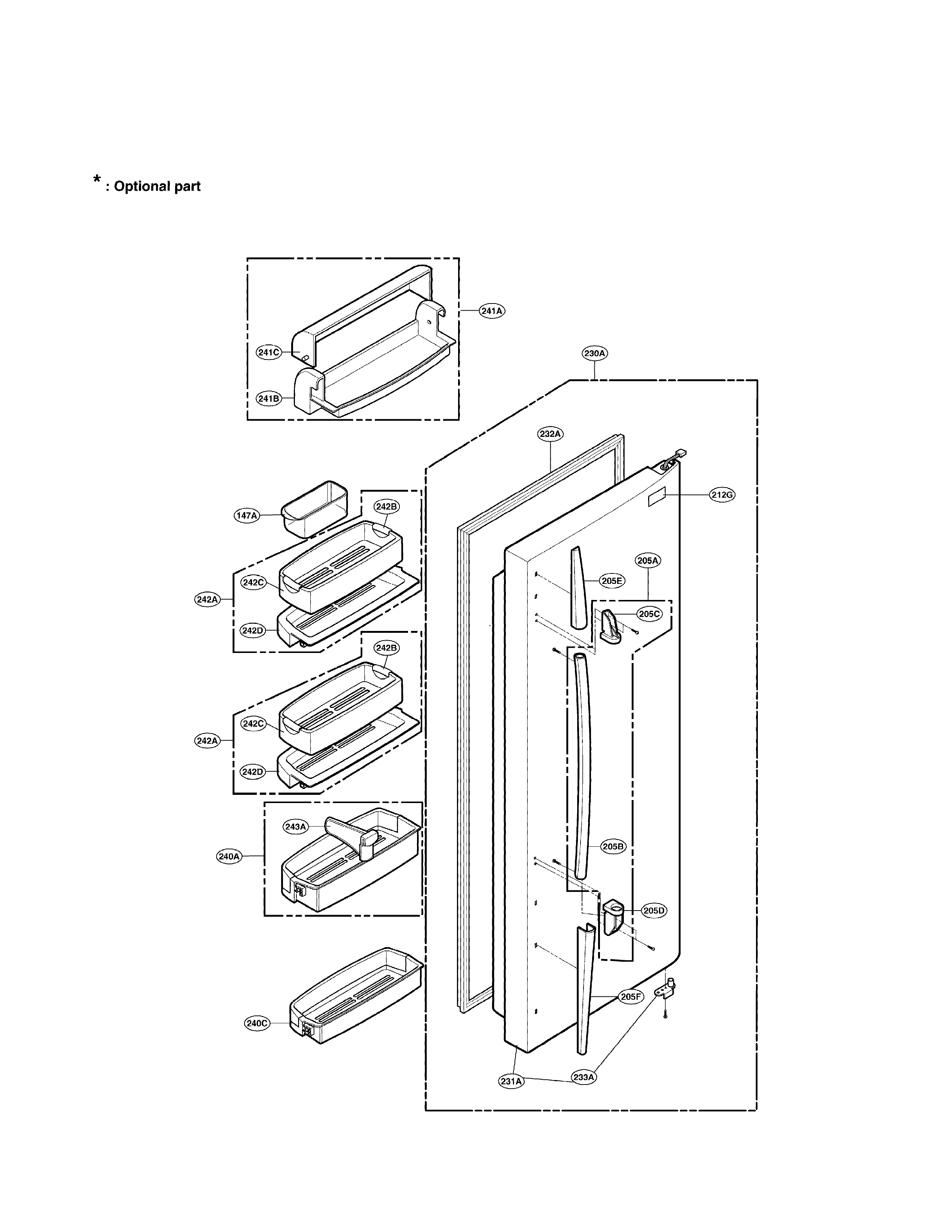 Refrigerator door part