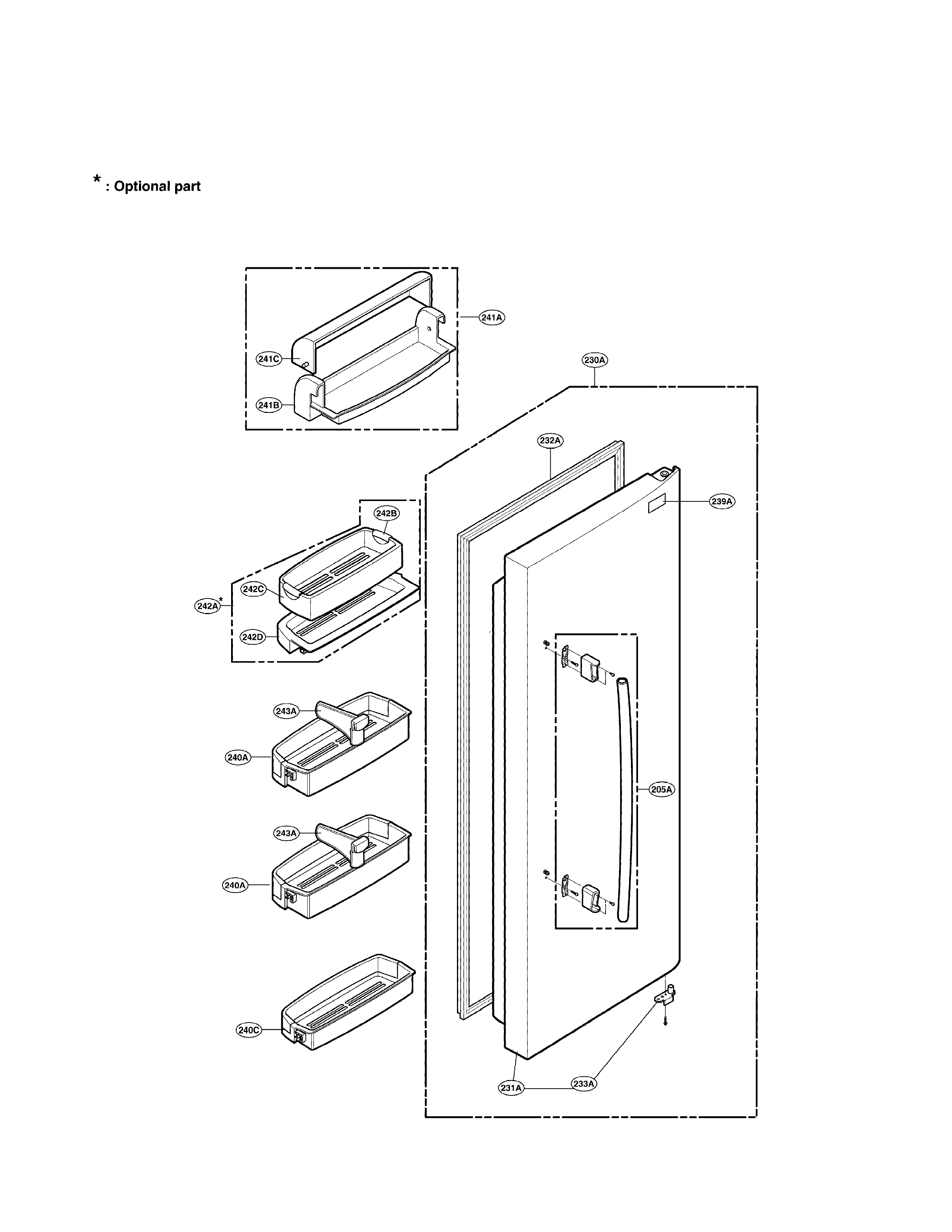 Refrigerator door part