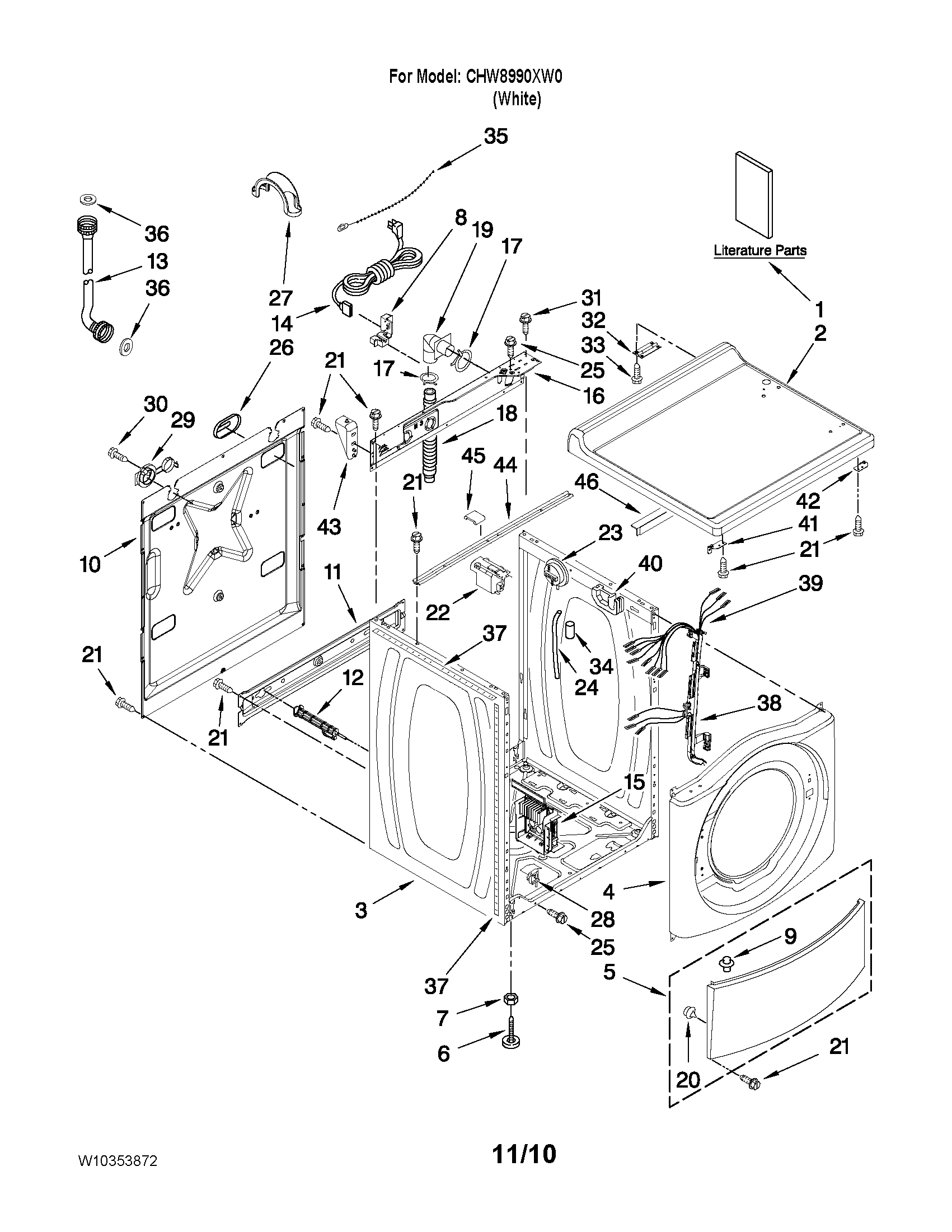 Top and cabinet parts