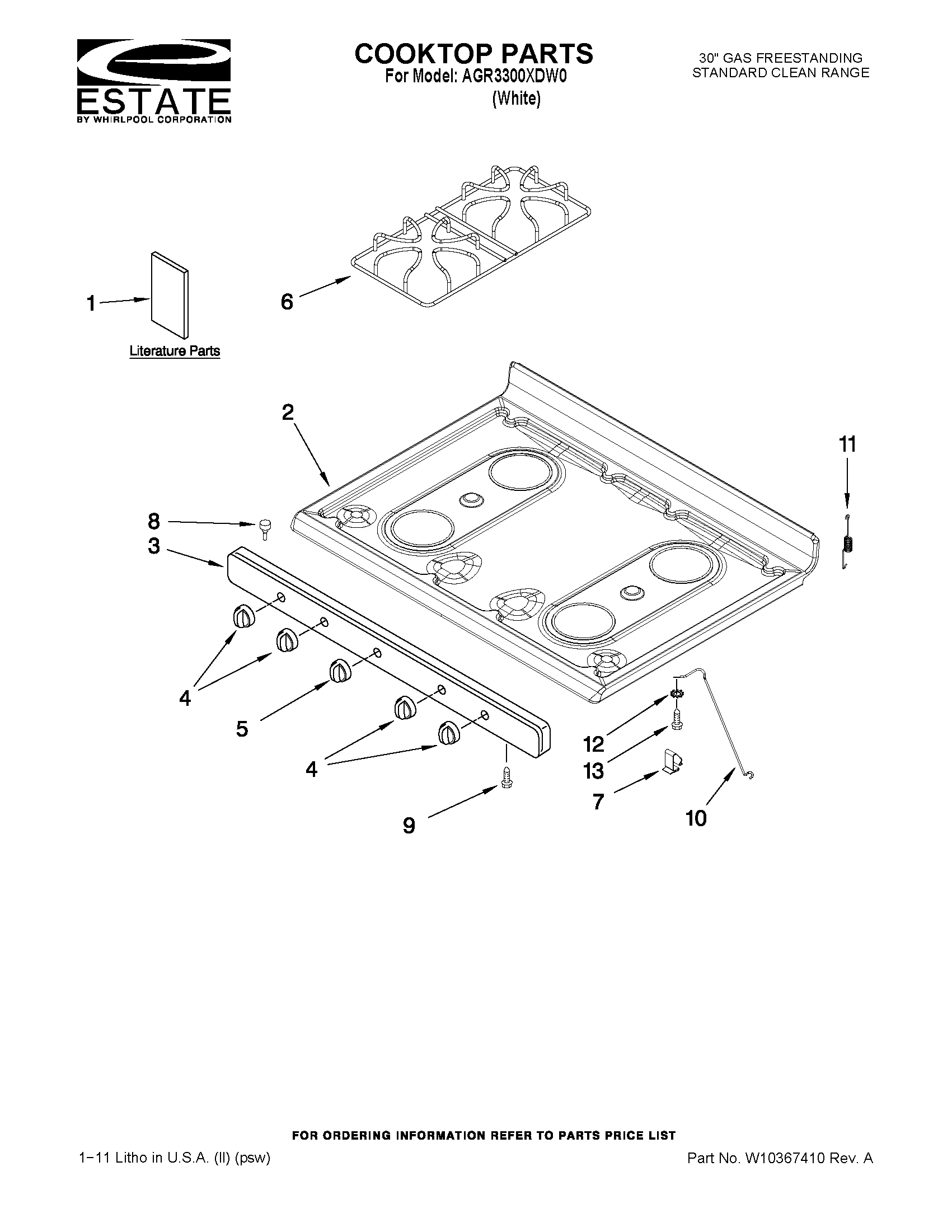 Cooktop parts