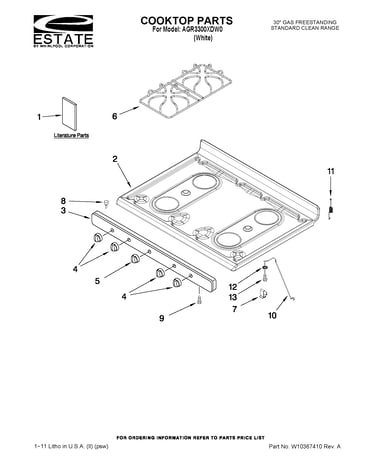 Cooktop parts