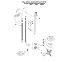 KitchenAid KUDE48FXBL2 fill, drain and overfill parts diagram