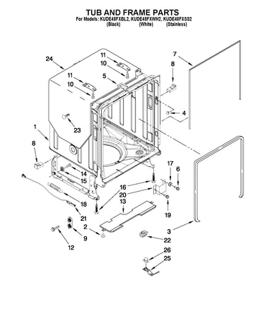 Tub and frame parts