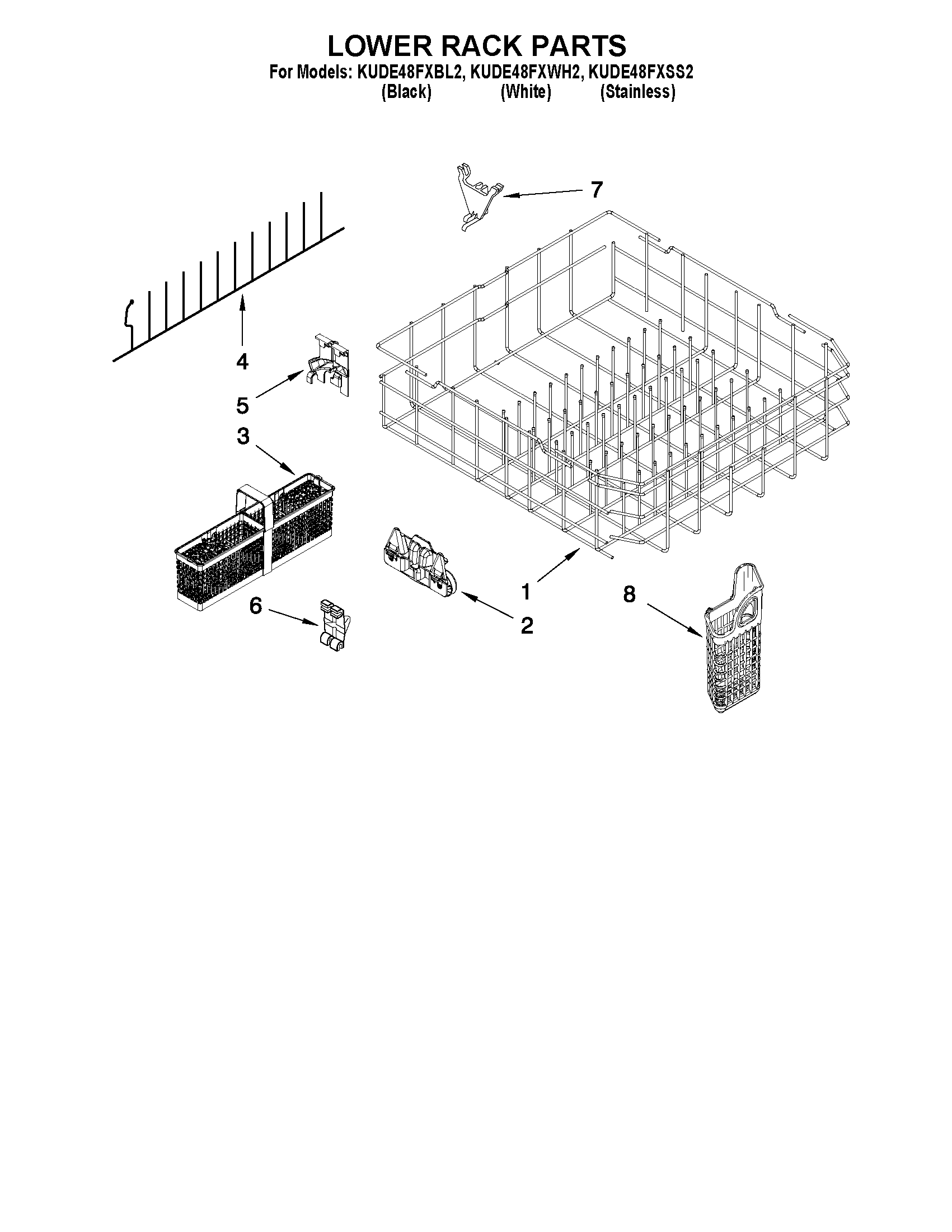 Lower rack parts