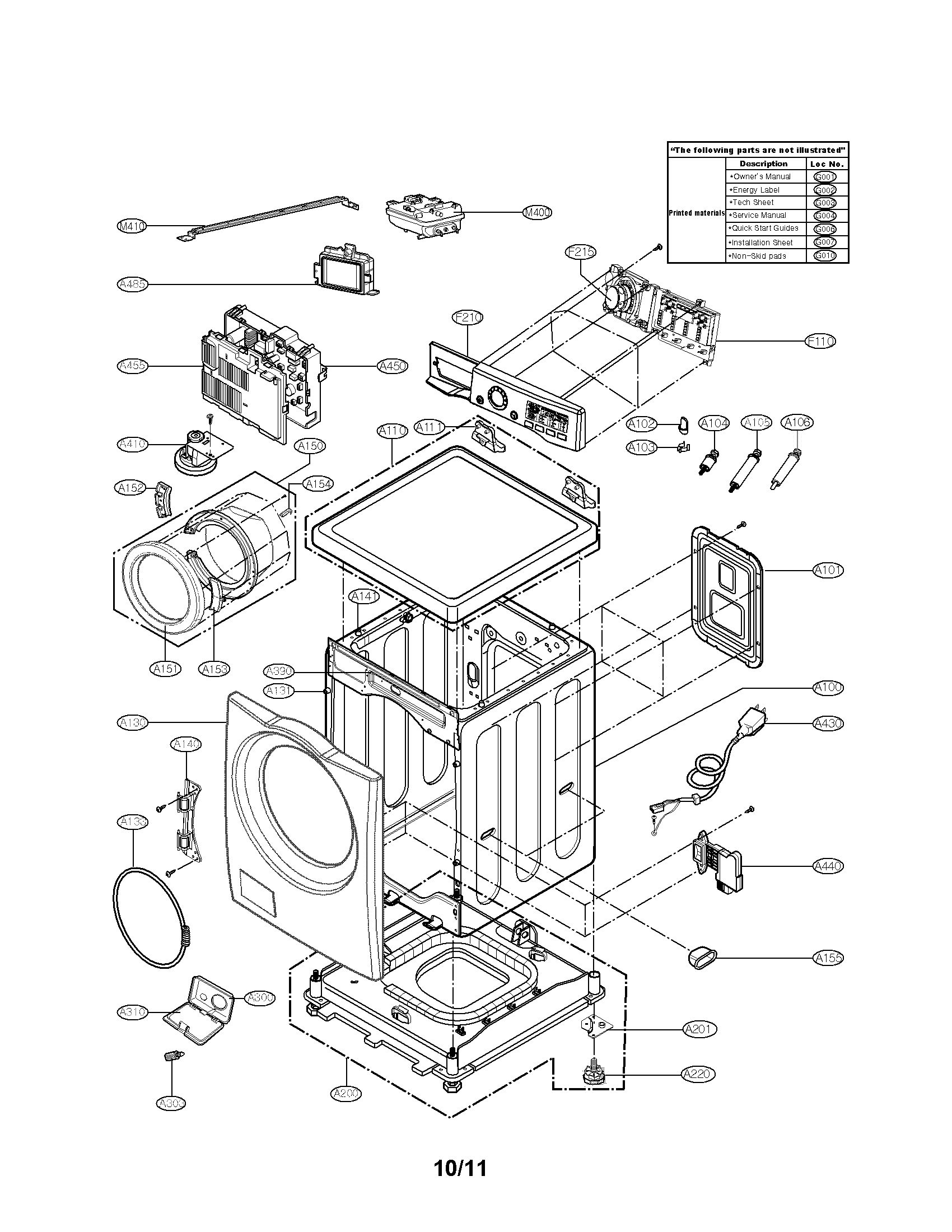 Cabinet and control panel assembly parts