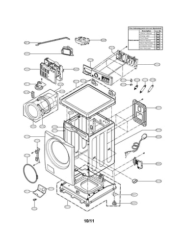 Cabinet and control panel assembly parts