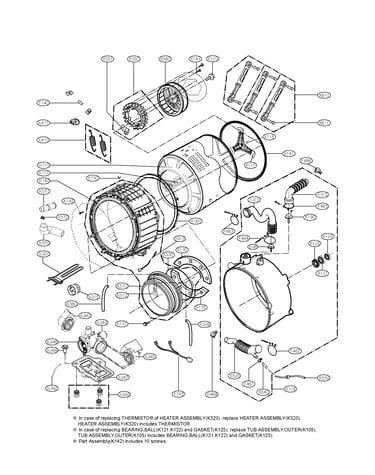 Drum and tub assembly parts